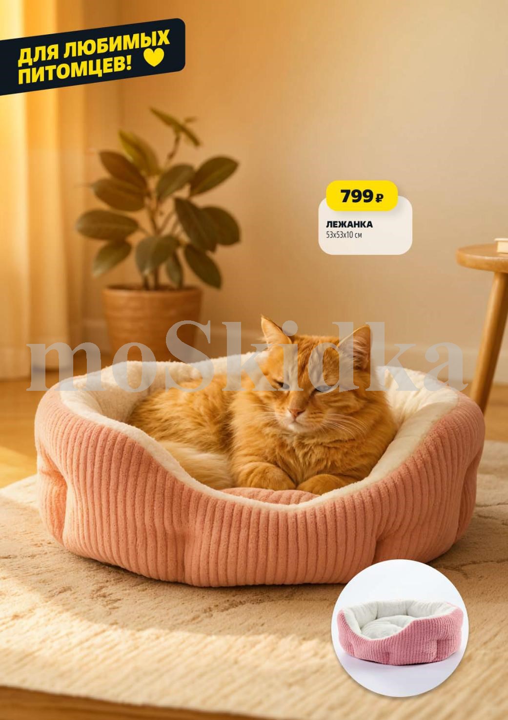 Лежанка для питомца за 799р | Уют для вашего любимца